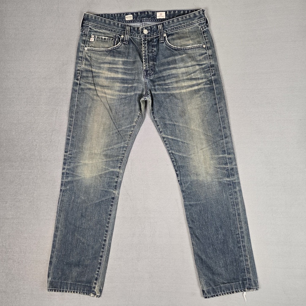 AG Adriano Goldschmied Jeans Mens 33x30 Matchbox Slim Straight Faded USA Made